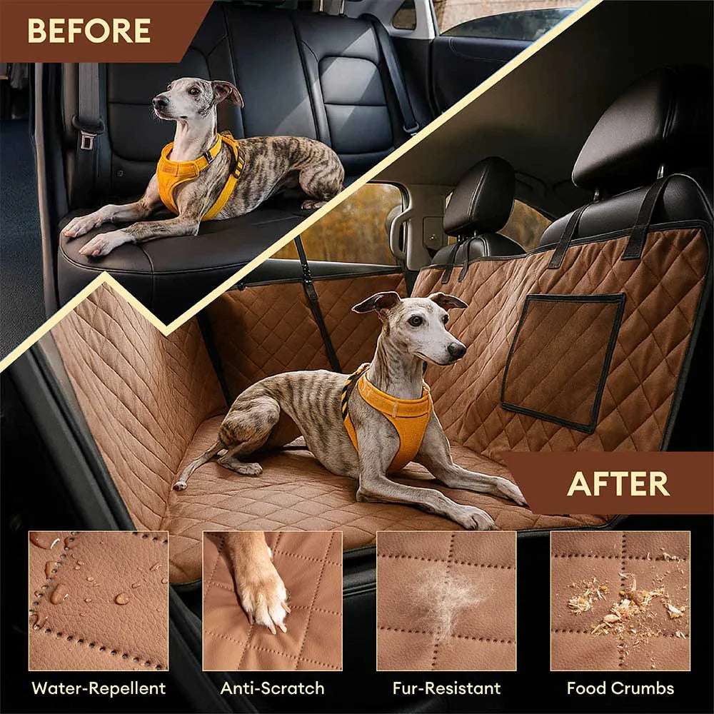 Premium Kunstleder wasserabweisend Hängematte Hund Autositz Abdeckung - RideProtector