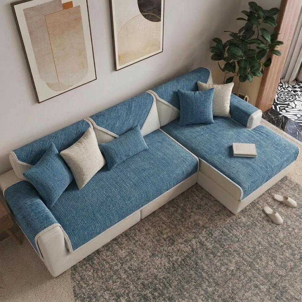 Wasserfest Antimikrobiell Einfaches Chenille-Gewebe Kratzfest Sectional Sofa-Bezug