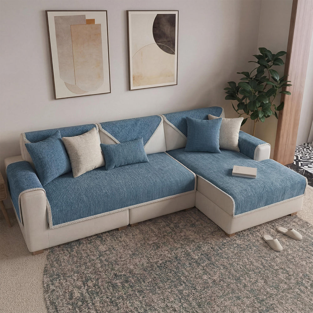 Wasserfest Antimikrobiell Einfaches Chenille-Gewebe Kratzfest Sectional Sofa-Bezug
