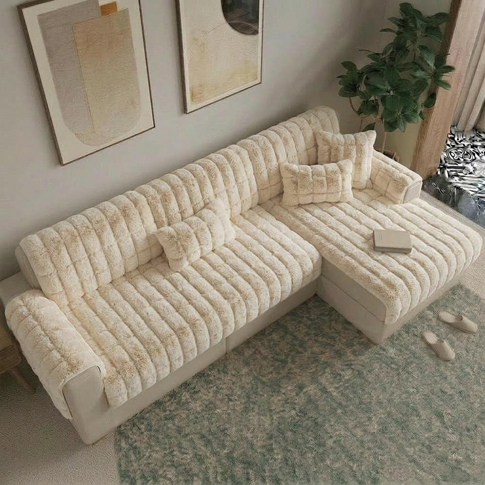 Wasserabweisender, flauschiger, weicher Möbelbeschützer für Ecksofa - EverDry