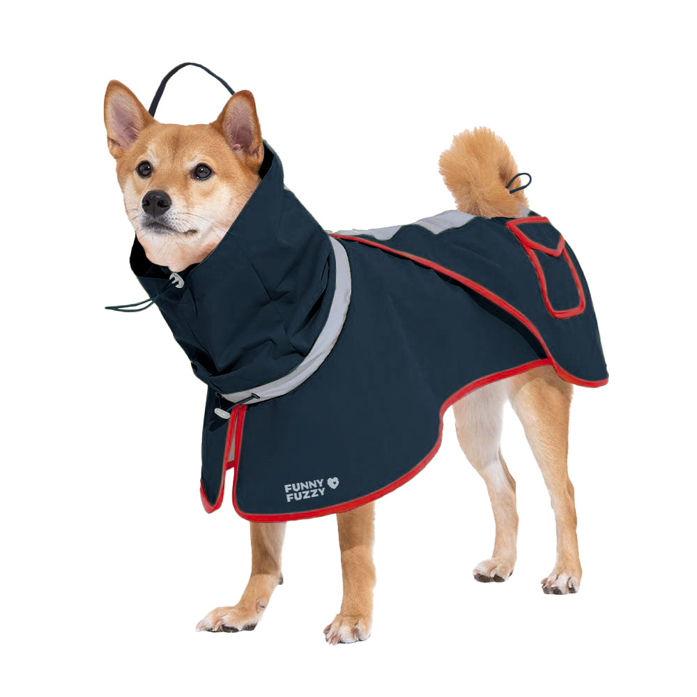 Verstellbarer Reflektierender Wasserdichter Regenmantel mit Tasche für Hunde und Menschen