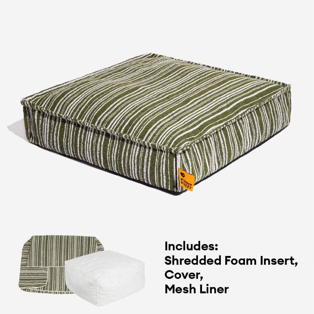 Nachhaltiger Stauraum Pouf Ottoman & Hundebett - Funnyfuzzy SnugNest