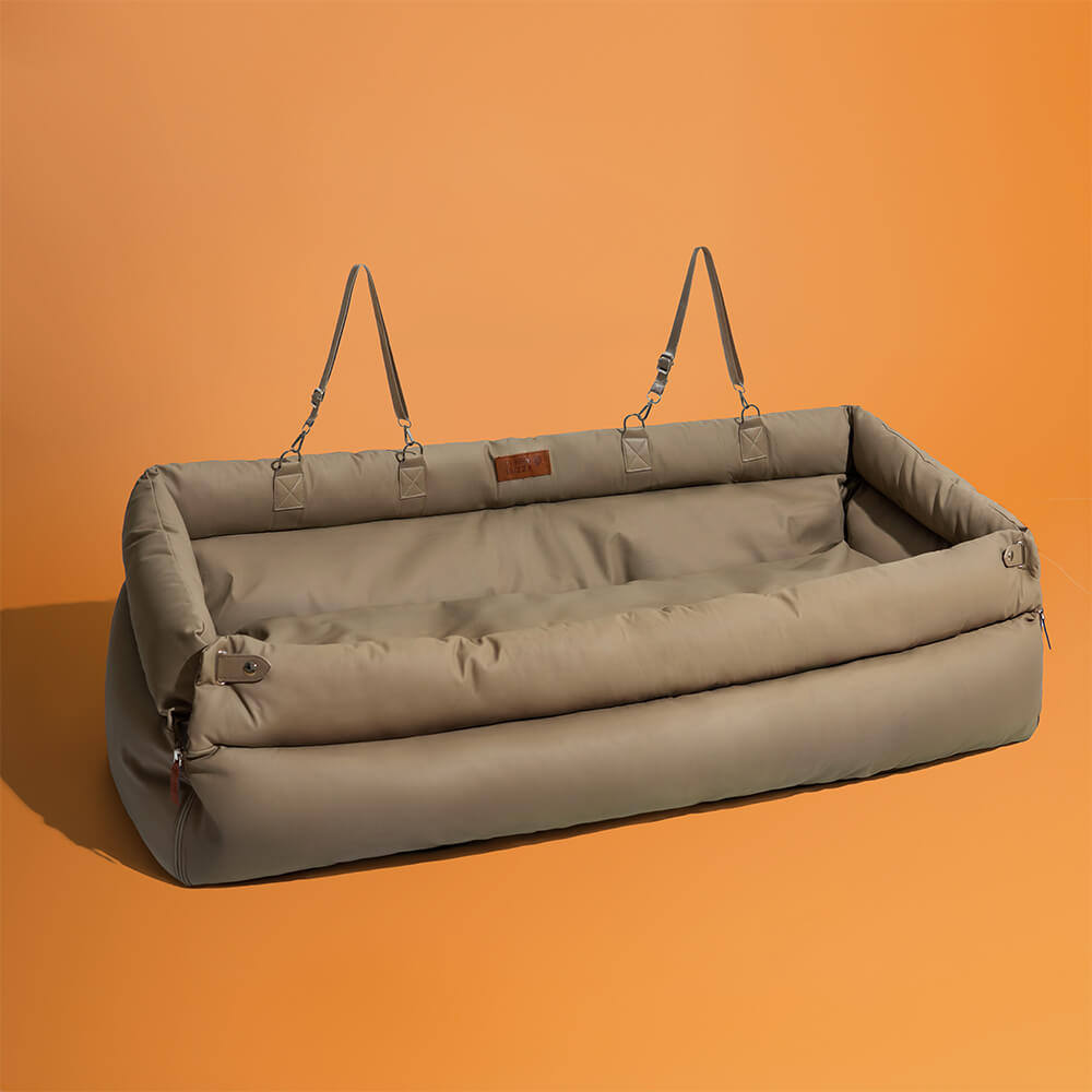 Großes Deluxe Hundesitz-Boosterbett aus Kunstleder - Roadtrip