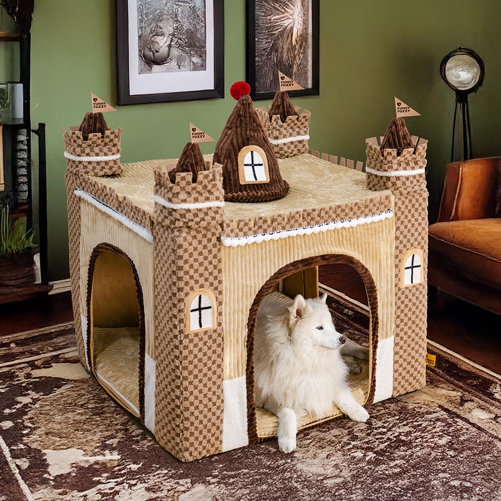 FUNNYFUZZY Gemütliches Orthopädisches Indoor-Spielzelt Hundezeltbett - Märchenhaftes Traumland