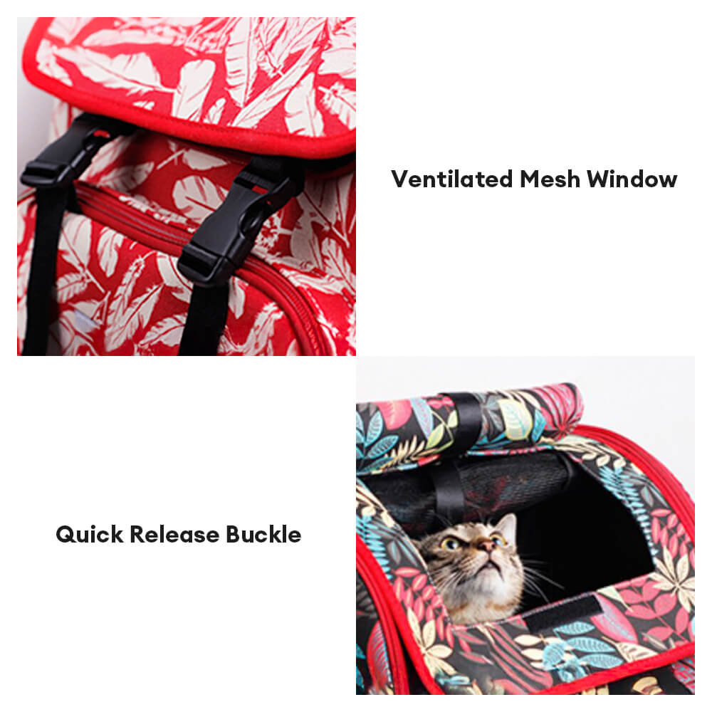 Trendiger Hawaiianischer Druck Tragbarer und Bequemer Haustier Reise Katzenrucksack