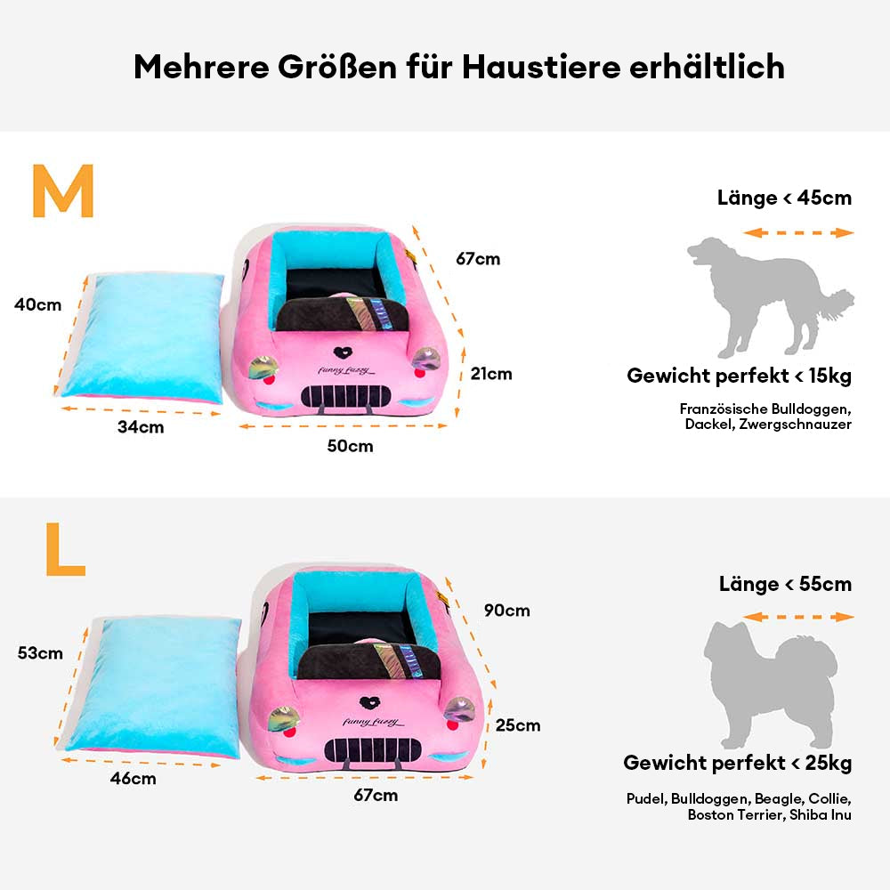 Klassisches Cabrio-Rennwagen Stützkissen für Haustiere - Fast & Fur
