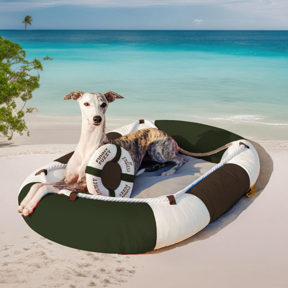 Sommerliche Kühlung Wasserdichtes Bootsförmiges Haustierbett mit Kissen – Chill Raft
