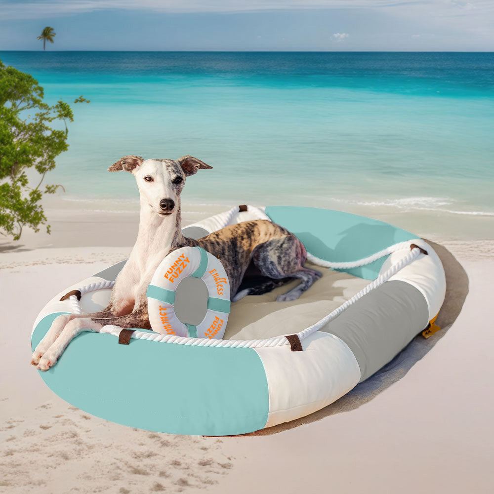 Sommerliche Kühlung Wasserdichtes Bootsförmiges Haustierbett mit Kissen – Chill Raft