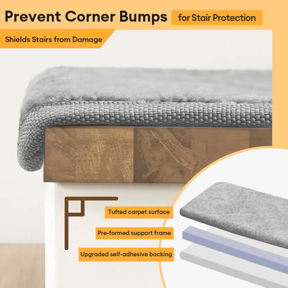 Einfarbige Plüsch-Stufenschutzbezüge Rutschfeste Klebebänder Kostenlose Teppich-Stufenauflagen