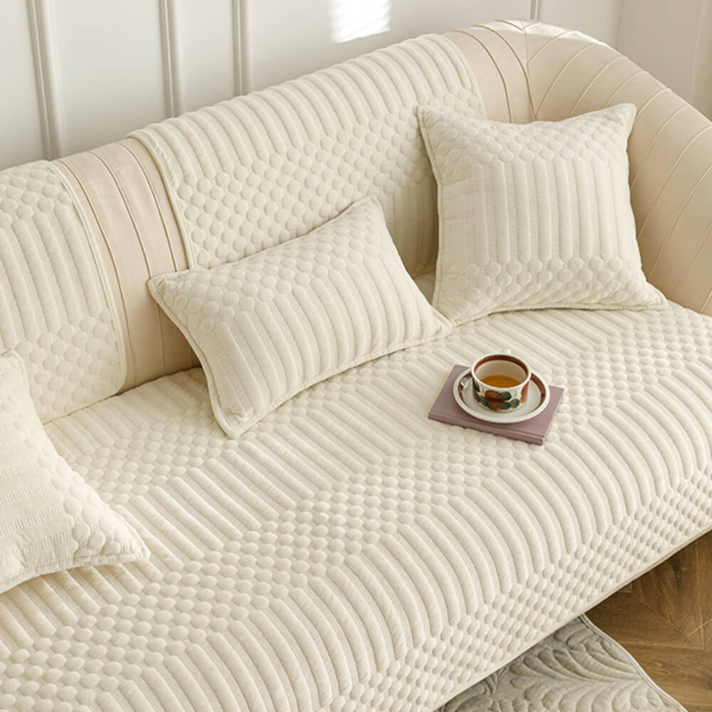 Warmer Plüschiger Vintage-Sofabezug mit rutschfester Unterseite