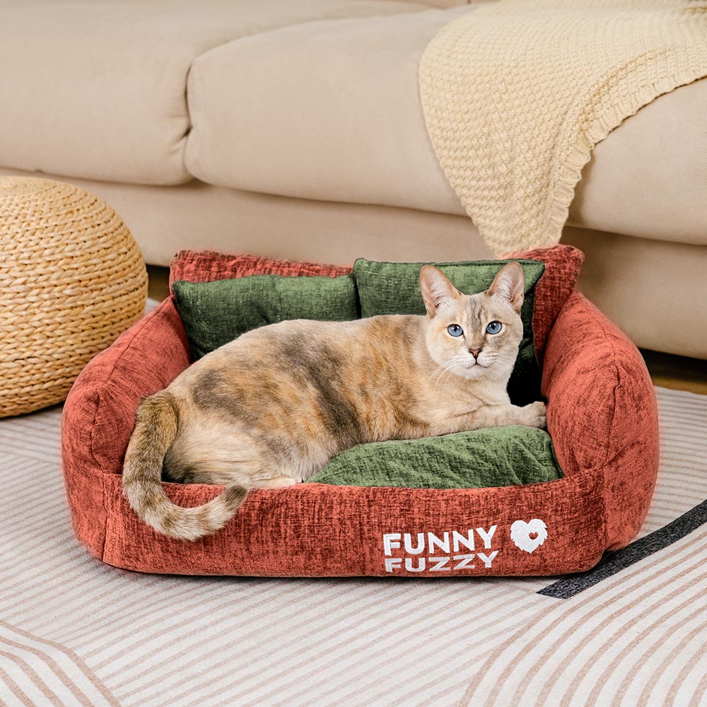 Vintage Chenille waschbares weiches Katzen-Sofa-Bett