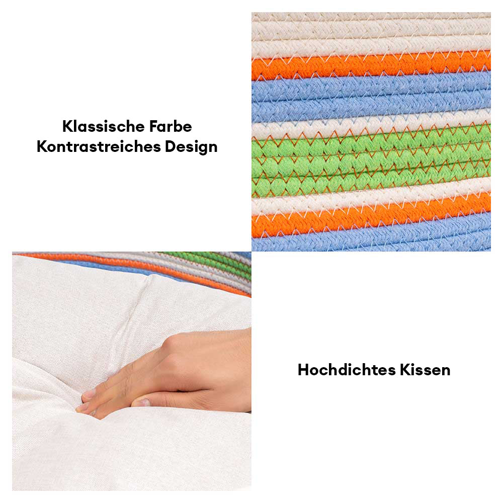 Handgefertigtes gestreiftes beruhigendes Katzenbett - Zeitloses Nest