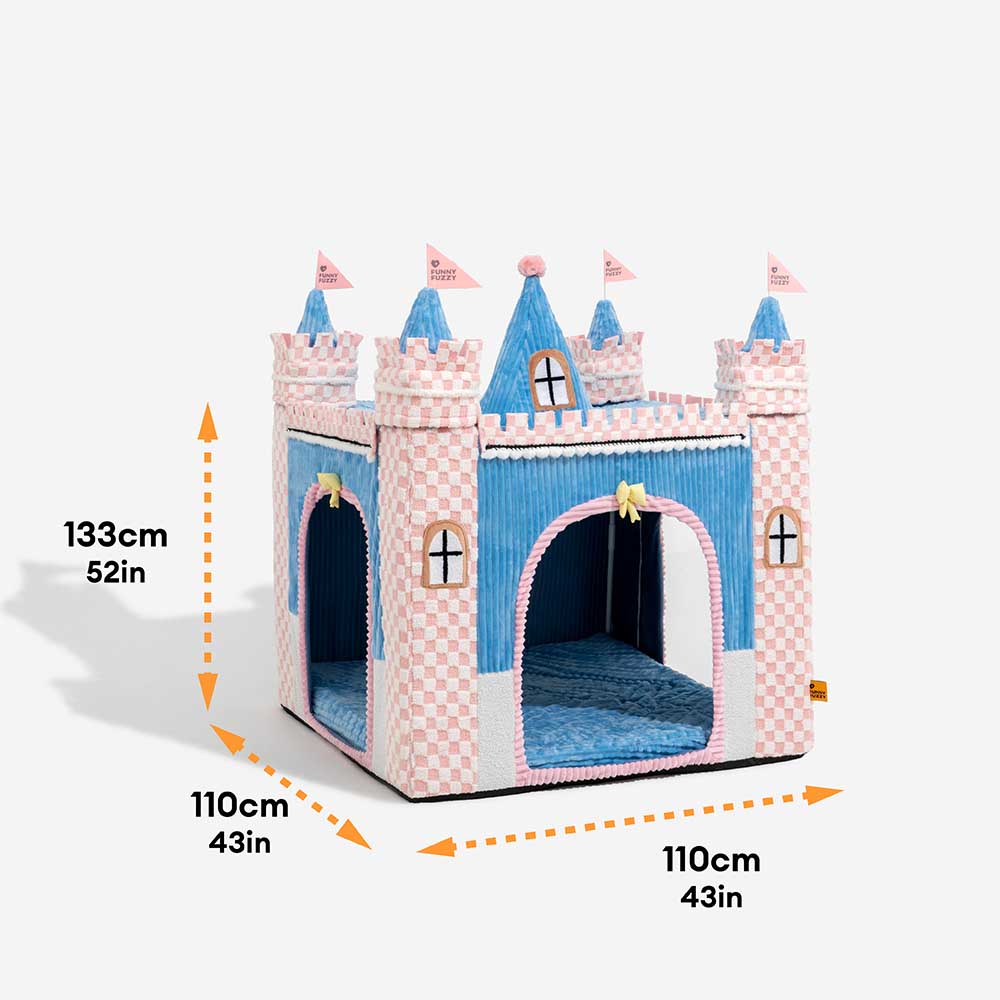 FUNNYFUZZY Gemütliches Orthopädisches Indoor-Spielzelt Hundezeltbett - Märchenhaftes Traumland