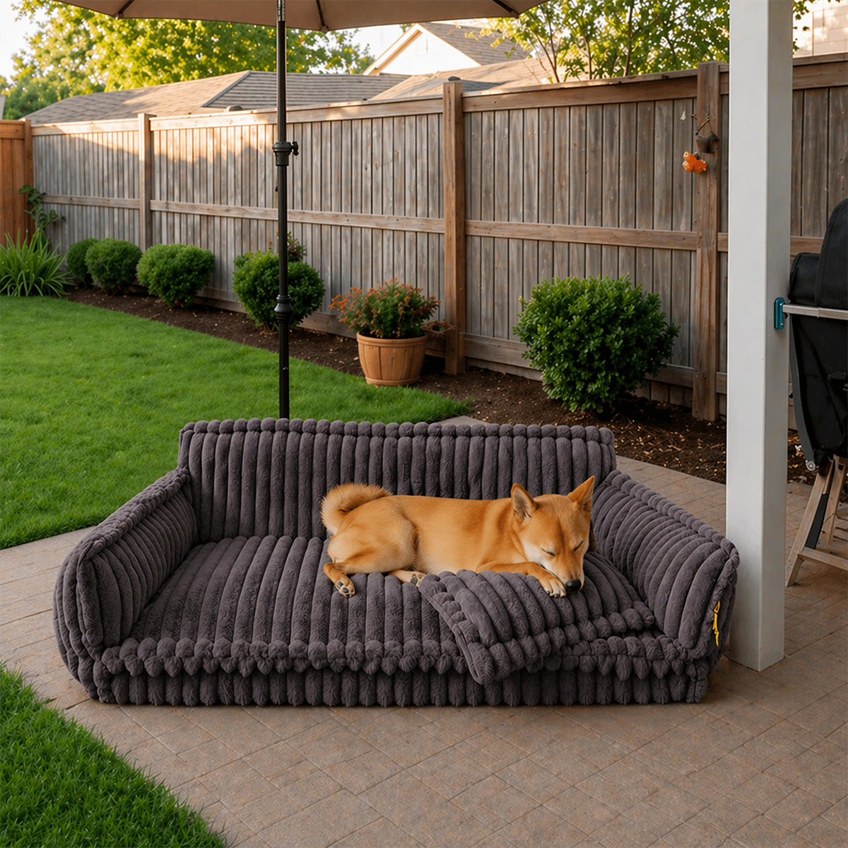 Großes waschbares flauschiges orthopädisches weiches Hundekissen für draußen - Snoozy Dream Hundesofa