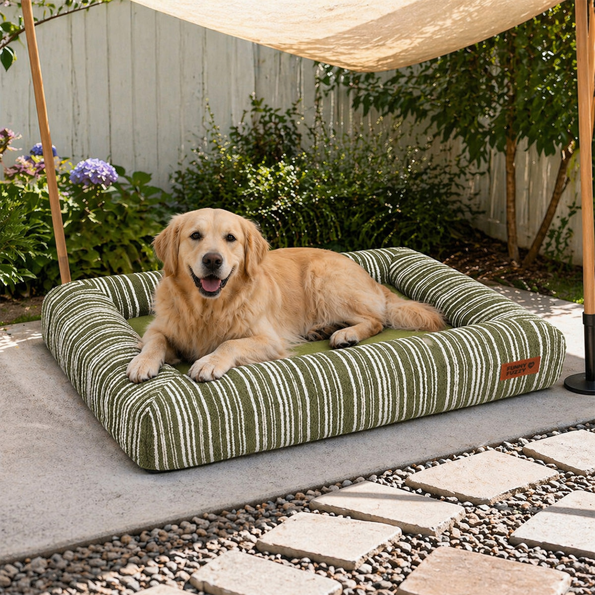 Outdoor Orthopädisches ganzjahres Memory Foam Eckhundebett - Funnyfuzzy SnugNest