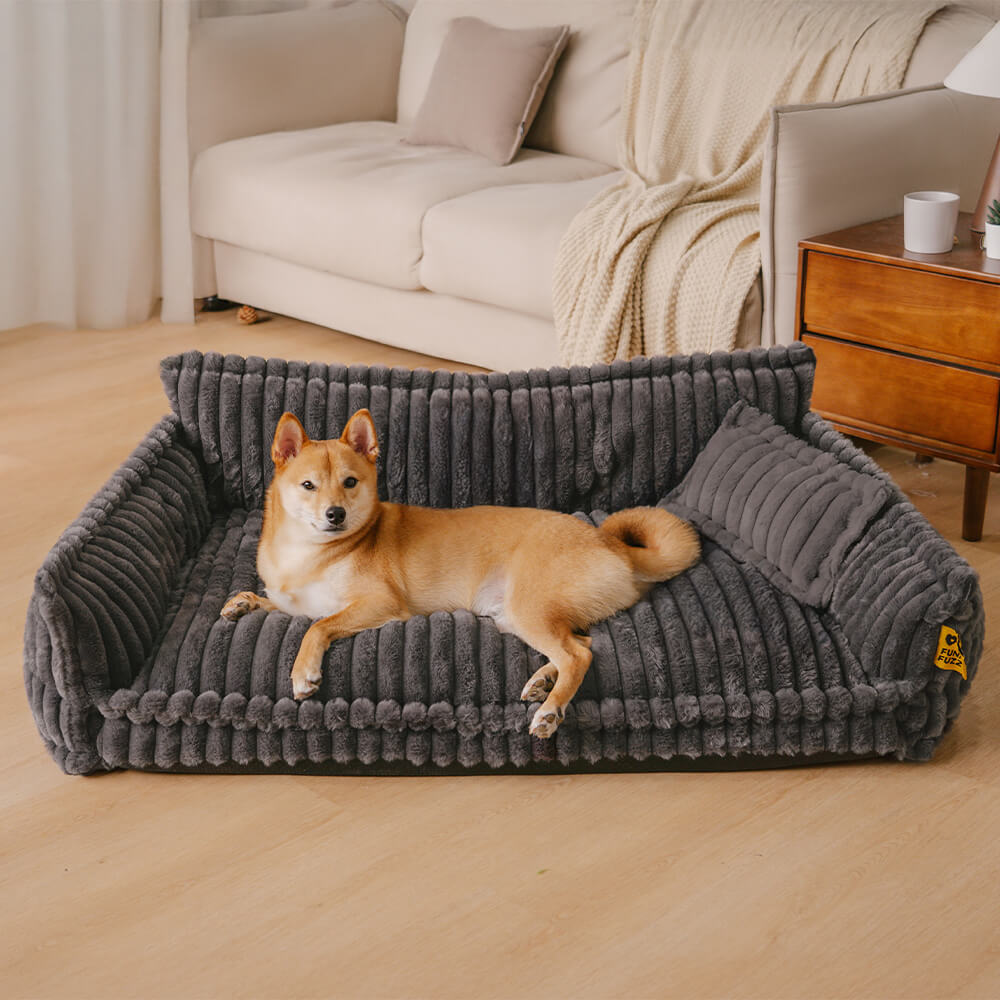 Großes waschbares flauschiges orthopädisches weiches Hundekissen Hundesofabetten - Snoozy Dream