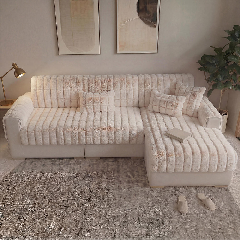 Wasserabweisender, flauschiger, weicher Möbelbeschützer für Ecksofa - EverDry