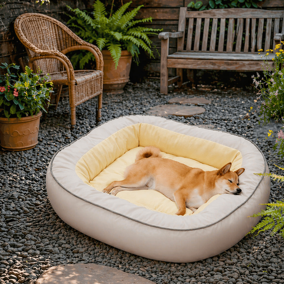 Wasserdichtes Antihaftbeschichtetes PU-Leder Kratzfestes outdoor Hundebett mit vollem Support