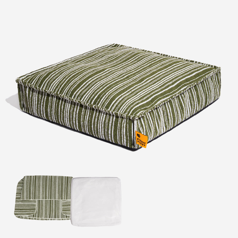 Nachhaltiger Stauraum Pouf Ottoman & Hundebett - Funnyfuzzy SnugNest