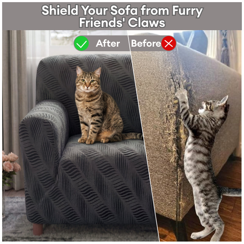 Dicker Polarfleece Jacquard Kratzfest Elastischer Sessel Couchbezug