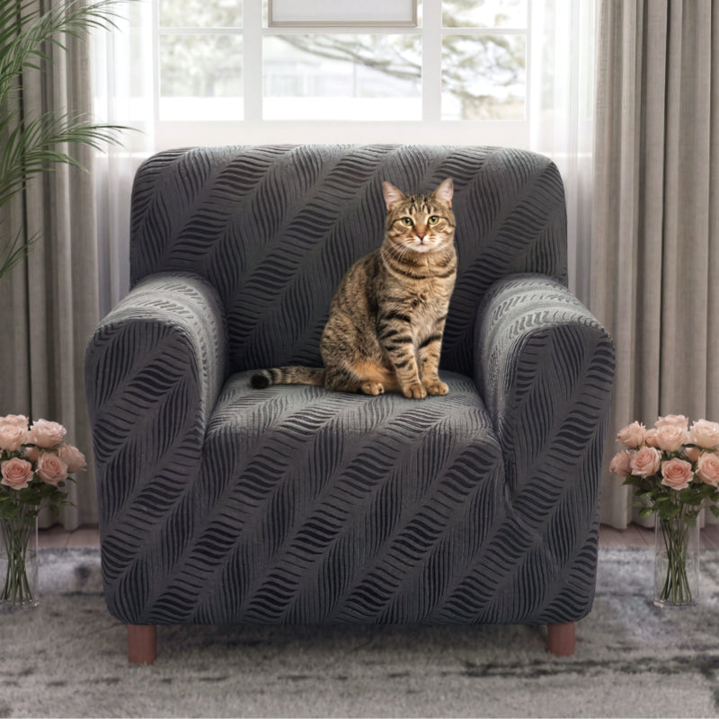 Dicker Polarfleece Jacquard Kratzfest Elastischer Sessel Couchbezug