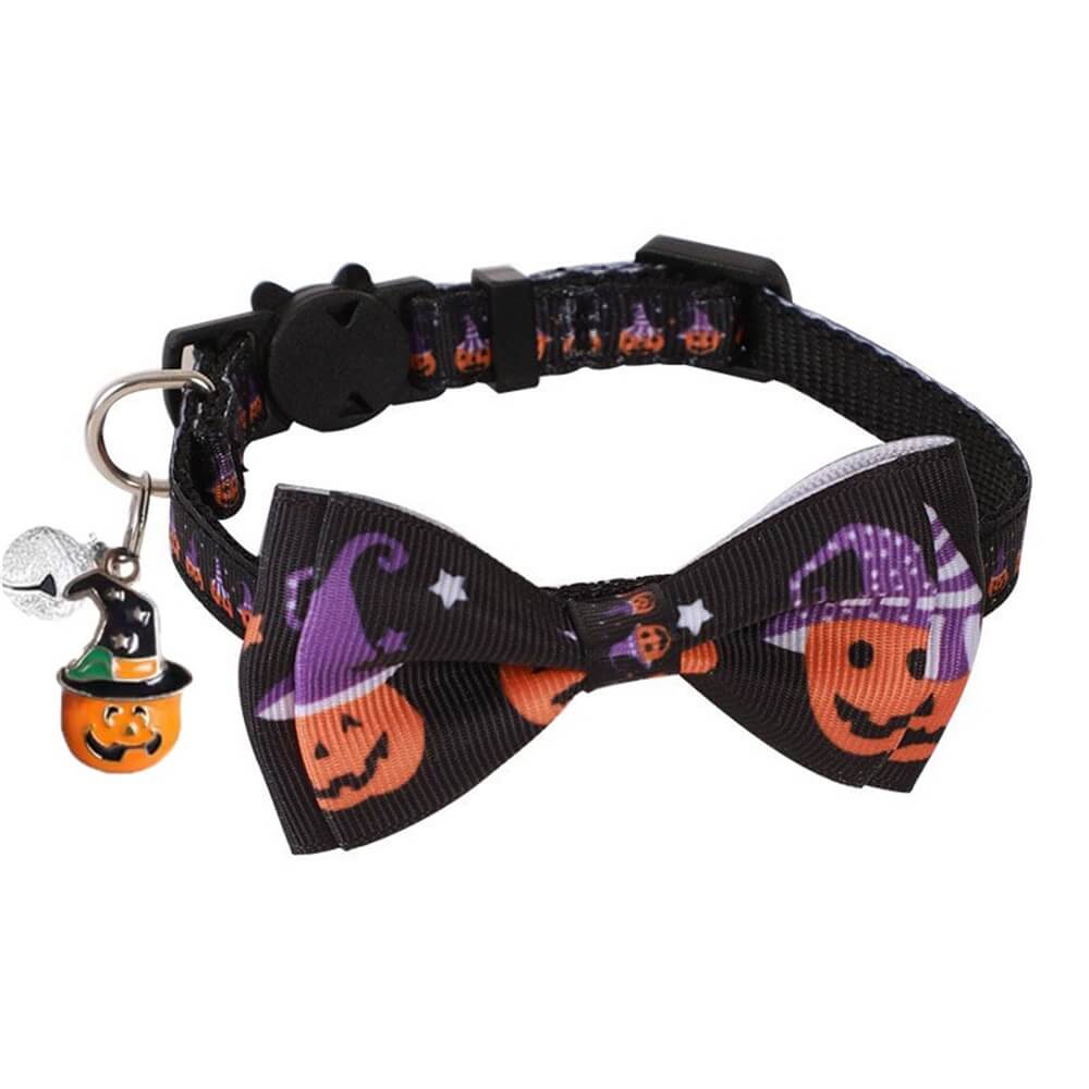 Halloween Haustierhalsband mit Schleife und Glöckchen