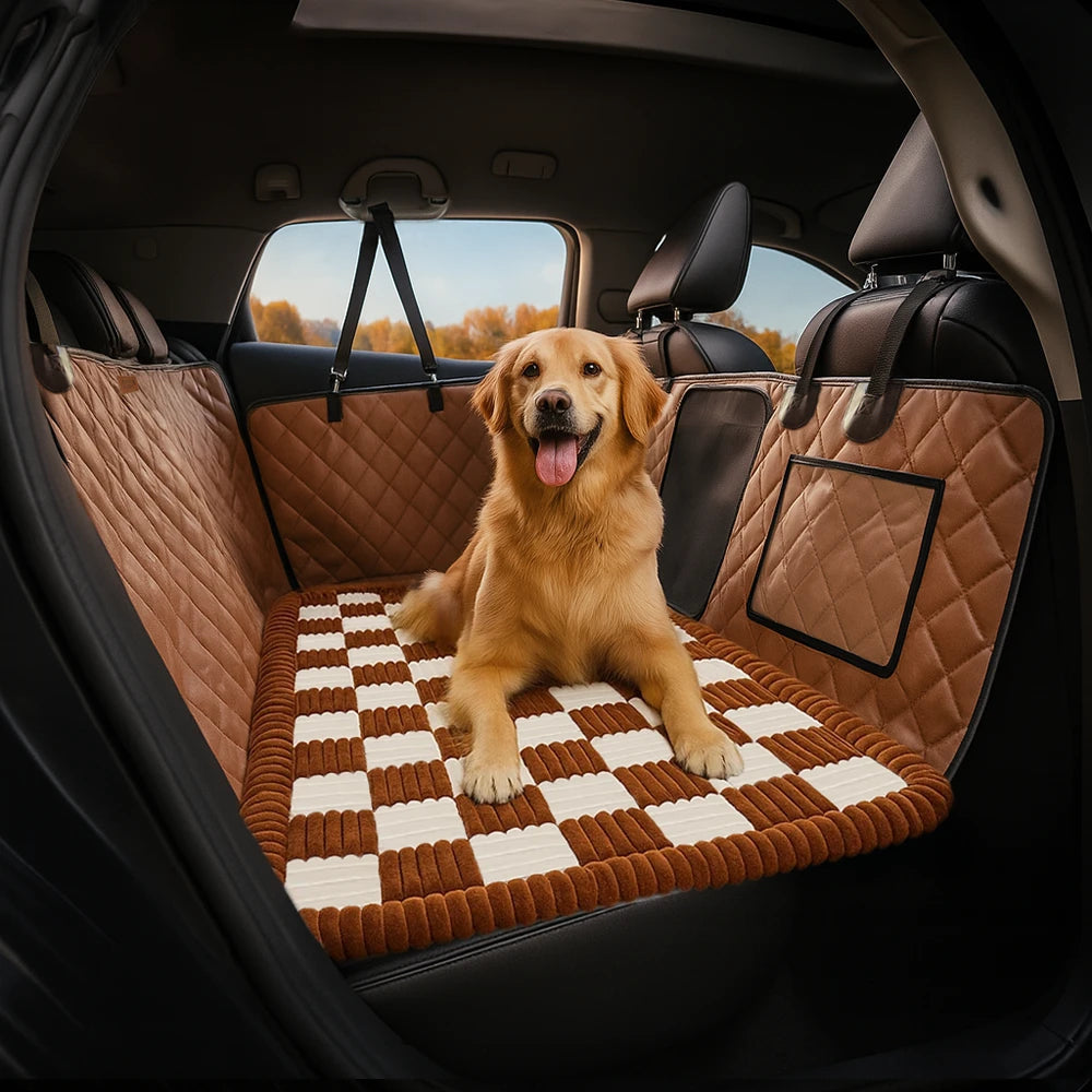 Premium Kunstleder wasserabweisend Hängematte Hund Autositz Abdeckung - RideProtector