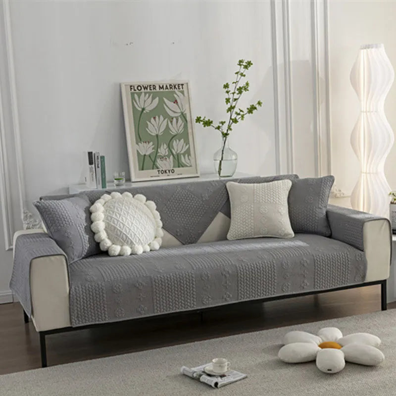 3D-Weizenstickerei Waschbare Rutschfeste und Kratzfeste Sofabezüge aus Baumwolle für Haustiere