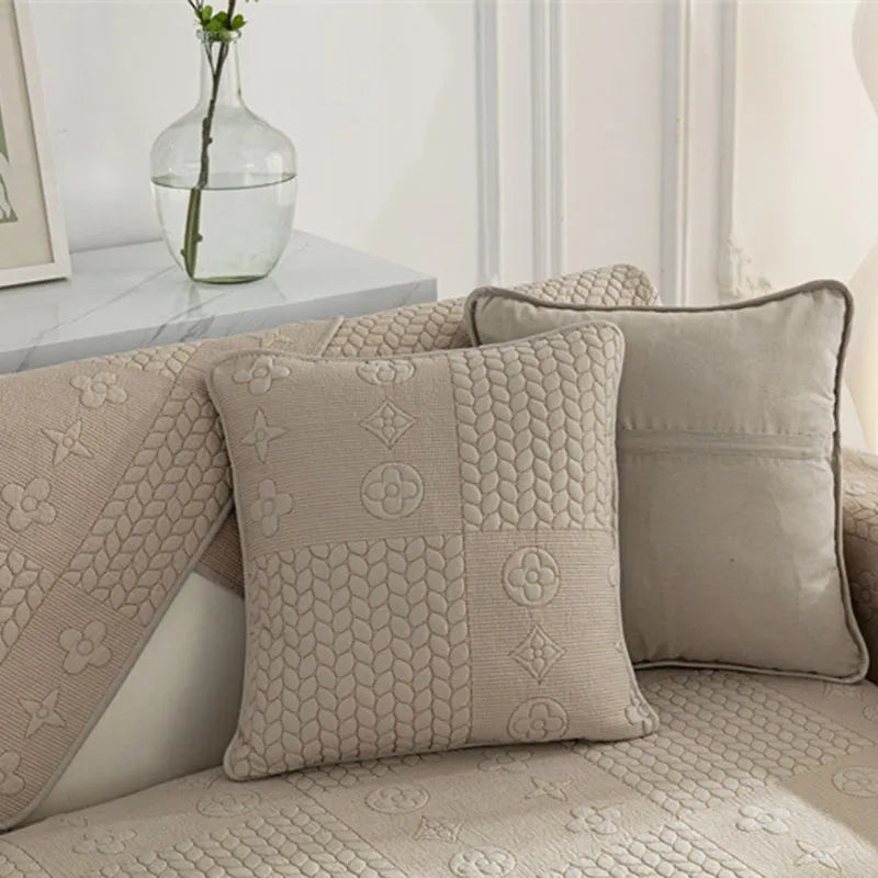 3D-Weizenstickerei Waschbare Rutschfeste und Kratzfeste Sofabezüge aus Baumwolle für Haustiere