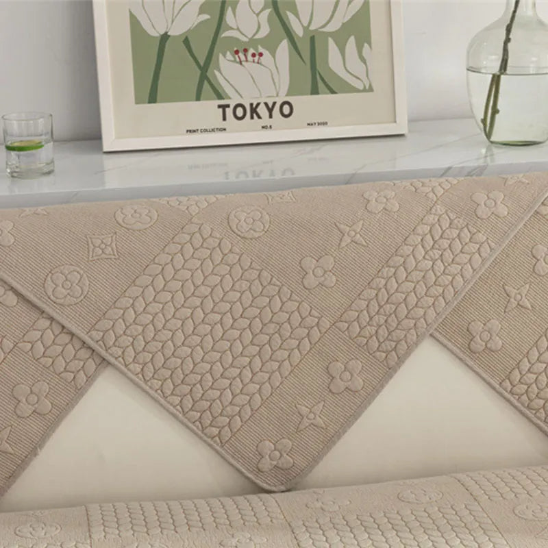 3D-Weizenstickerei Waschbare Rutschfeste und Kratzfeste Sofabezüge aus Baumwolle für Haustiere