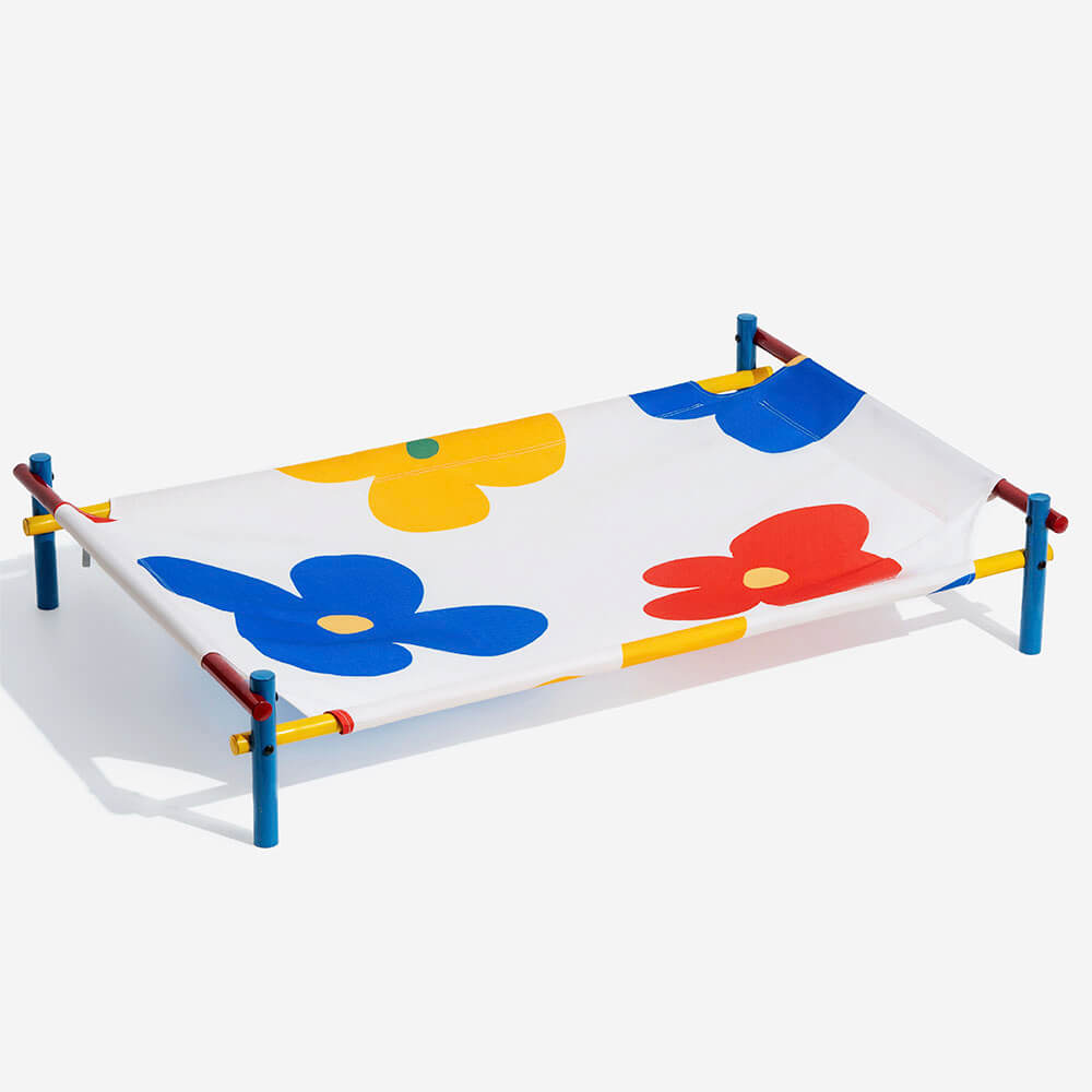 Erhöhtes Hundebett aus Aluminium im lebhaften Sommerdruck-Stil - Summer Paradise