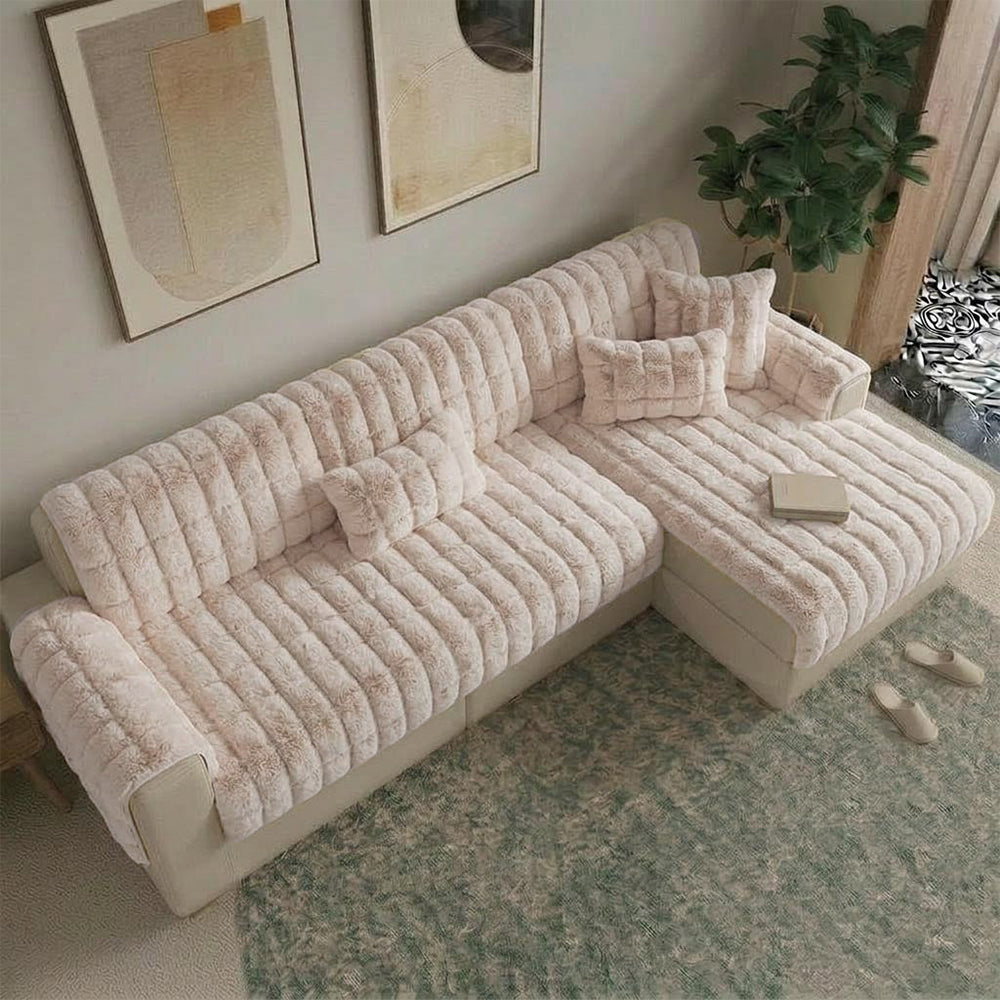 Wasserabweisender, flauschiger, weicher Möbelbeschützer für Ecksofa - EverDry