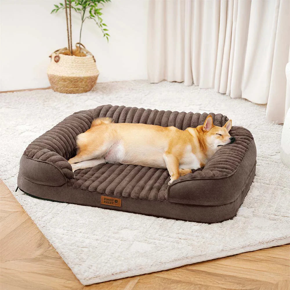 Fluffiges Plüsch-Orthopädisches Waschbares Bolster-Hundebett - ComfyPaws
