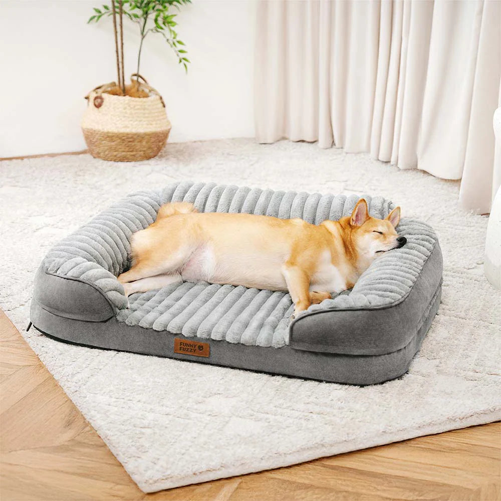 Fluffiges Plüsch-Orthopädisches Waschbares Bolster-Hundebett - ComfyPaws