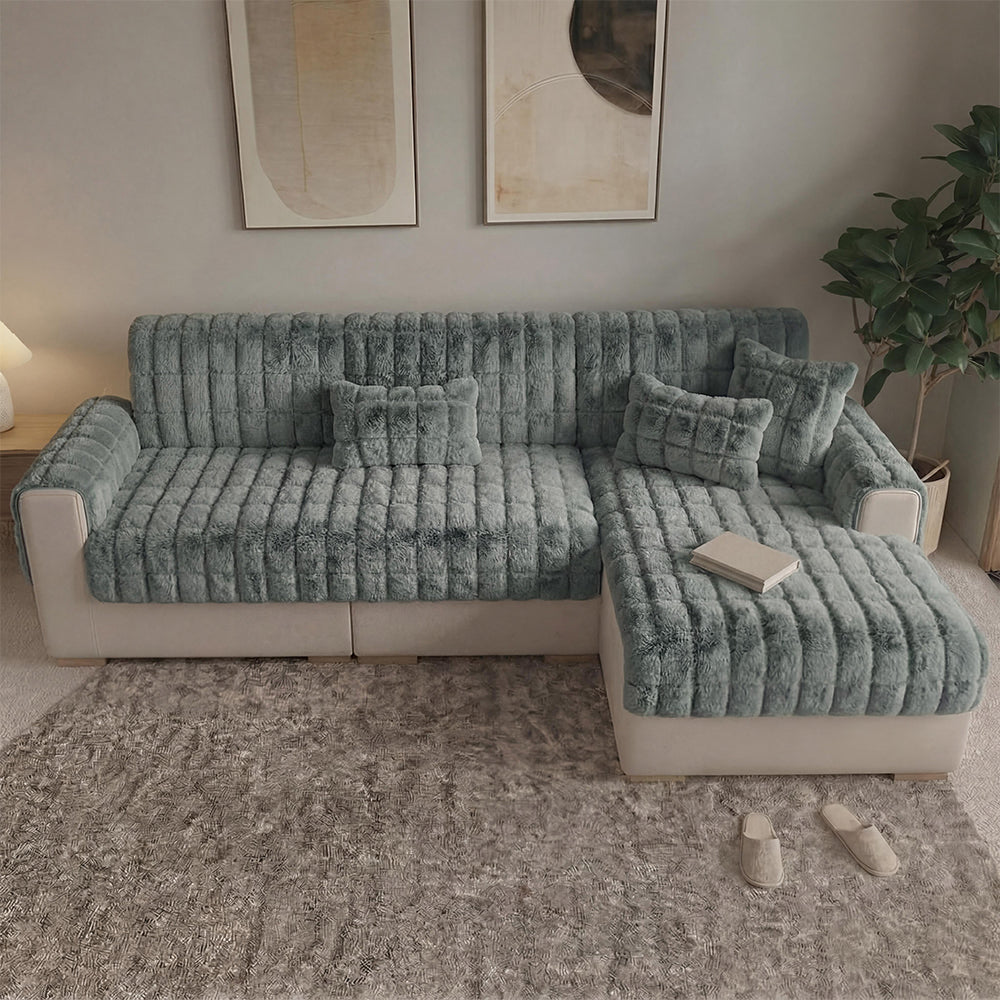 Wasserabweisender, flauschiger, weicher Möbelbeschützer für Ecksofa - EverDry