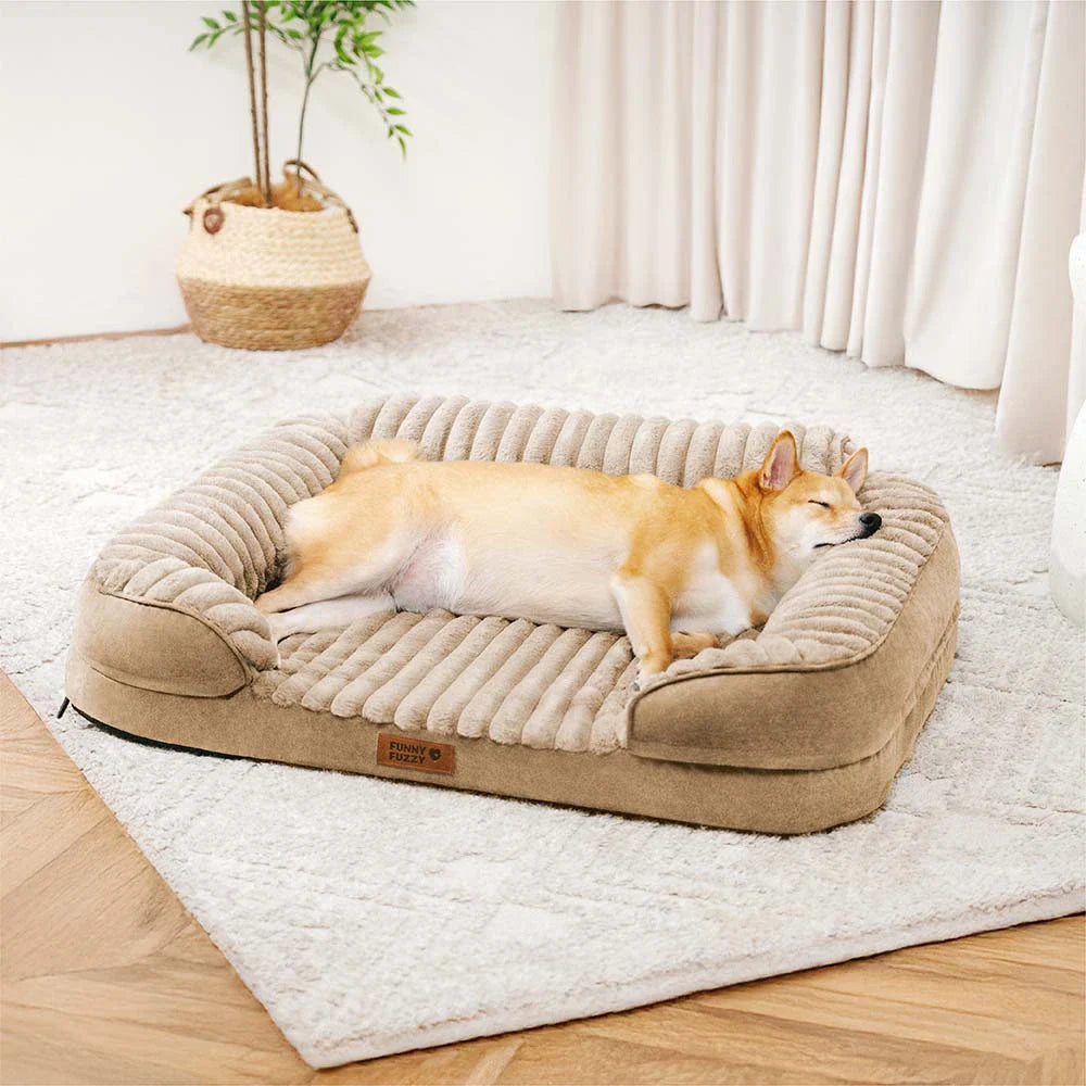 Fluffiges Plüsch-Orthopädisches Waschbares Bolster-Hundebett - ComfyPaws