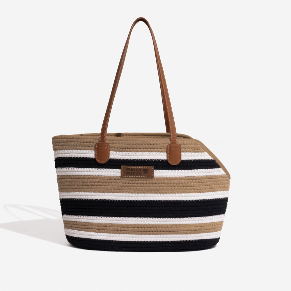 Handgefertigte leichte Baumwollgewebte Strandtasche für Haustiere - Sommerurlaub