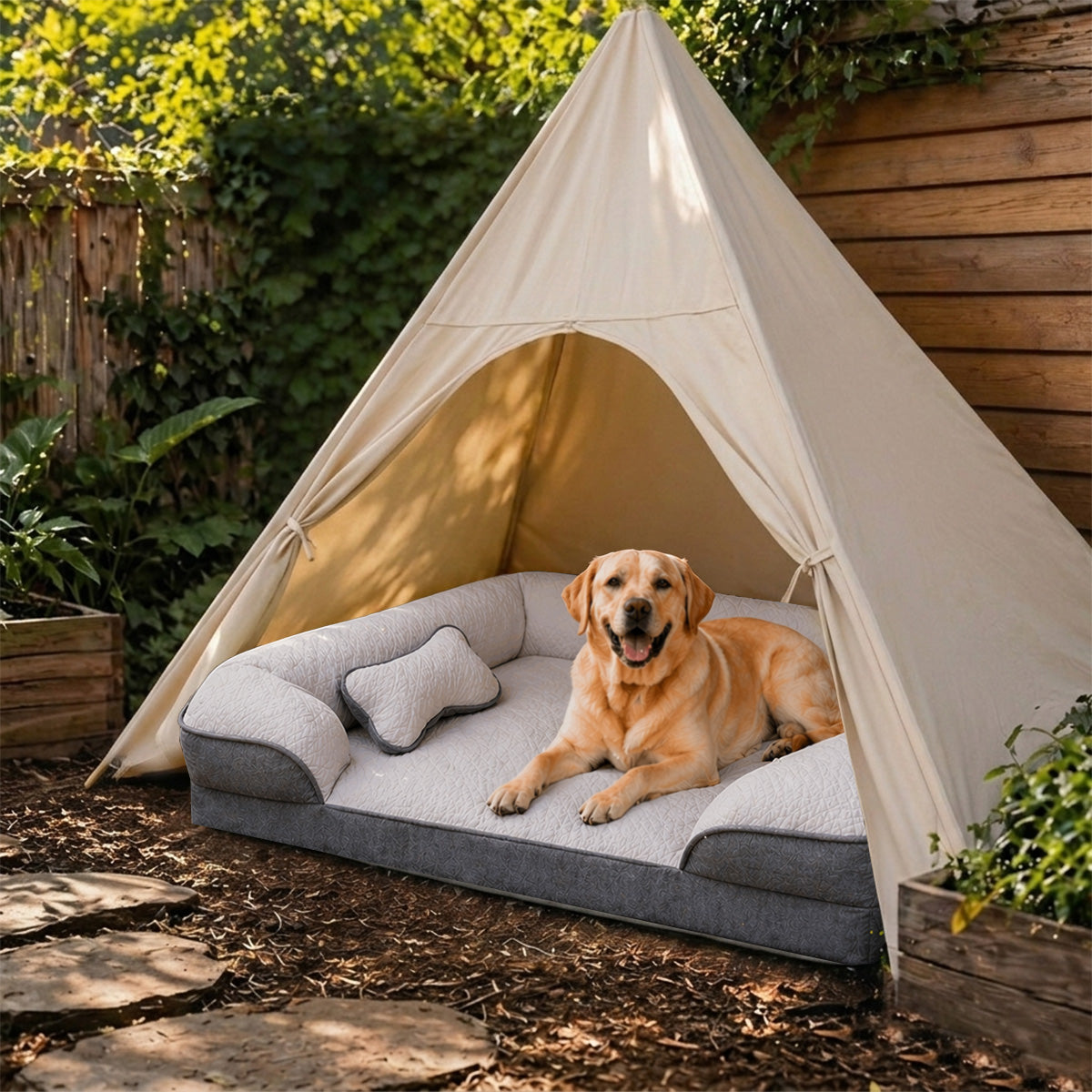 Kühlendes outdoor orthopädisches waschbares Eckhundebett