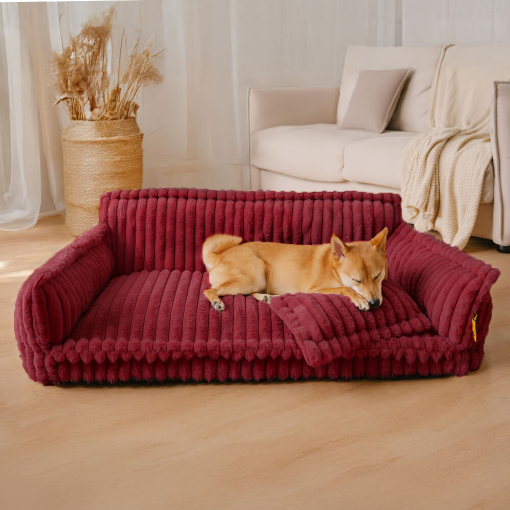 Großes waschbares flauschiges orthopädisches weiches Hundekissen Hundesofabetten - Snoozy Dream