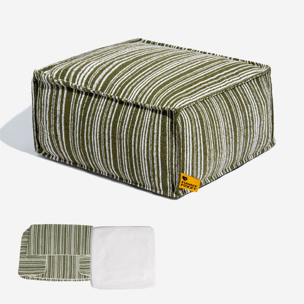 Nachhaltiger Stauraum Pouf Ottoman & Hundebett - Funnyfuzzy SnugNest