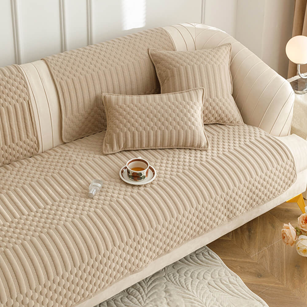 Warmer Plüschiger Vintage-Sofabezug mit rutschfester Unterseite