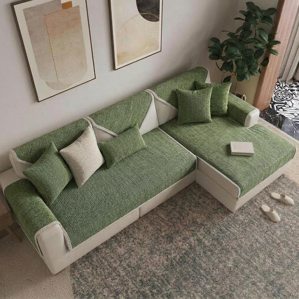 Wasserfest Antimikrobiell Einfaches Chenille-Gewebe Kratzfest Sectional Sofa-Bezug
