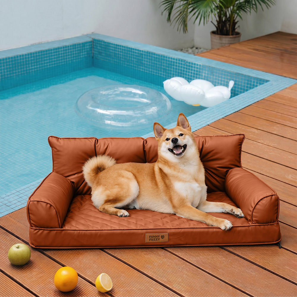 Luxe Kunstleder faltbares orthopädisches großes Hundebett - CoreLounge