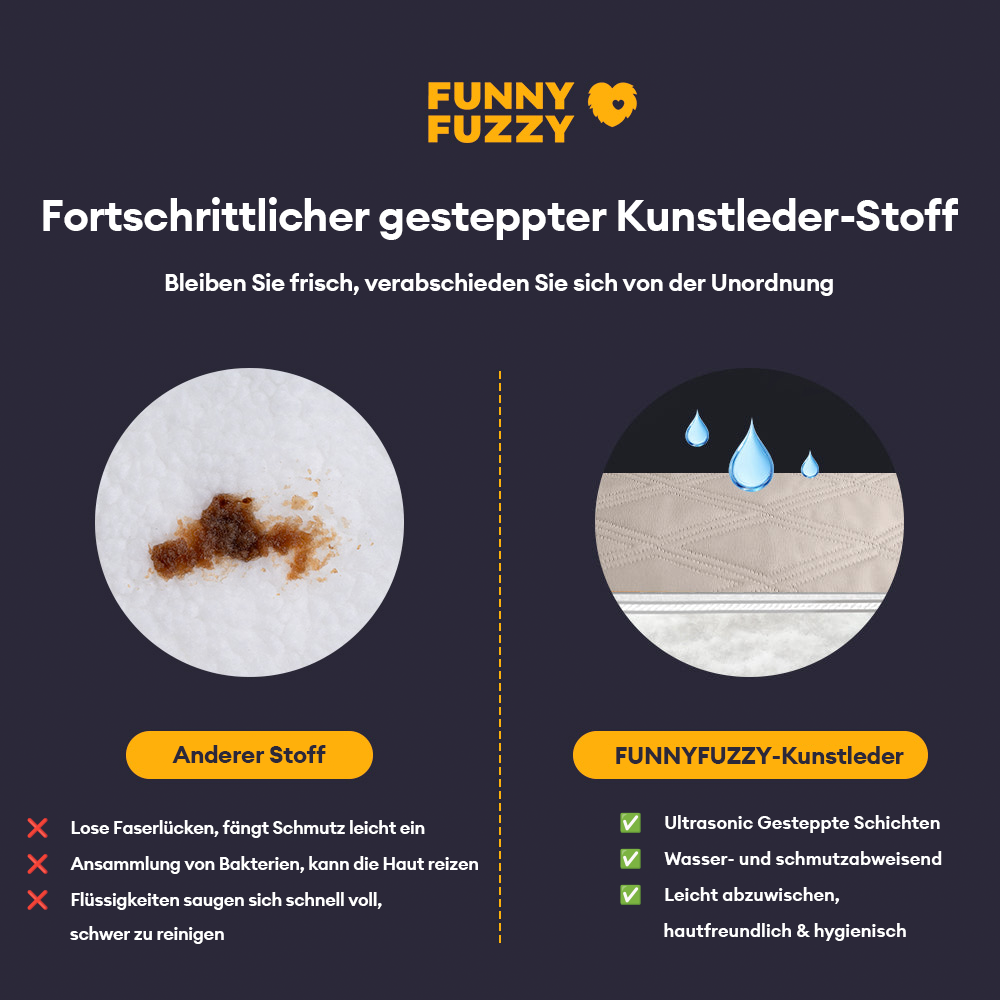 Luxe Kunstleder faltbares orthopädisches großes Hundebett - CoreLounge