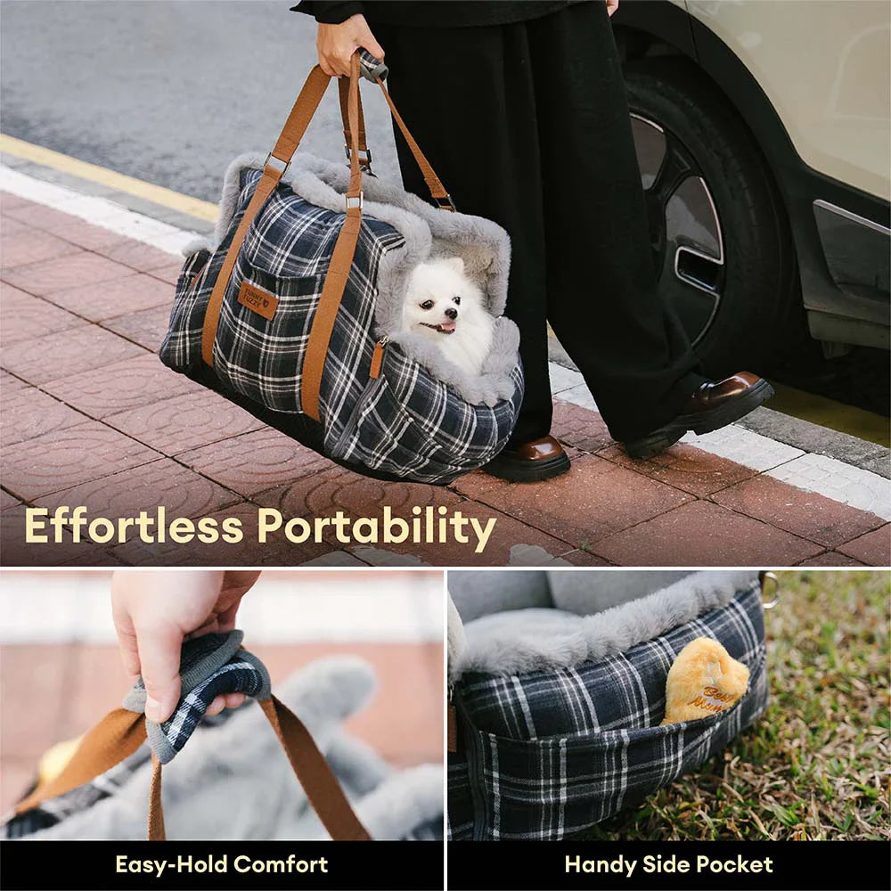 3 in 1 Flauschiger Warmer Sicherer Hund Booster Autositzbett - Winter Cruiser