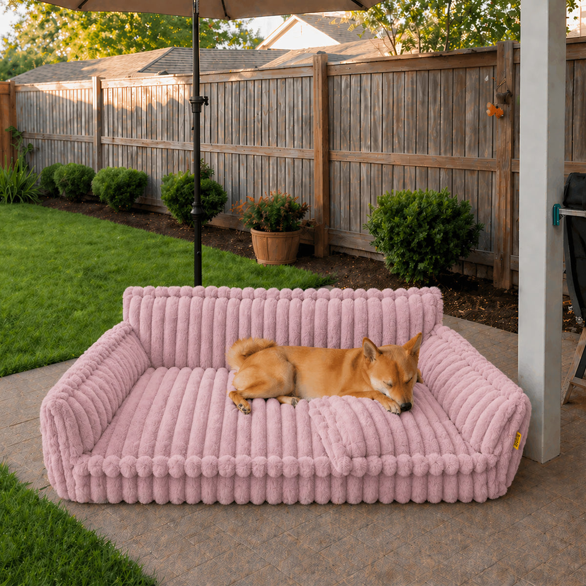 Großes waschbares flauschiges orthopädisches weiches Hundekissen für draußen - Snoozy Dream Hundesofa