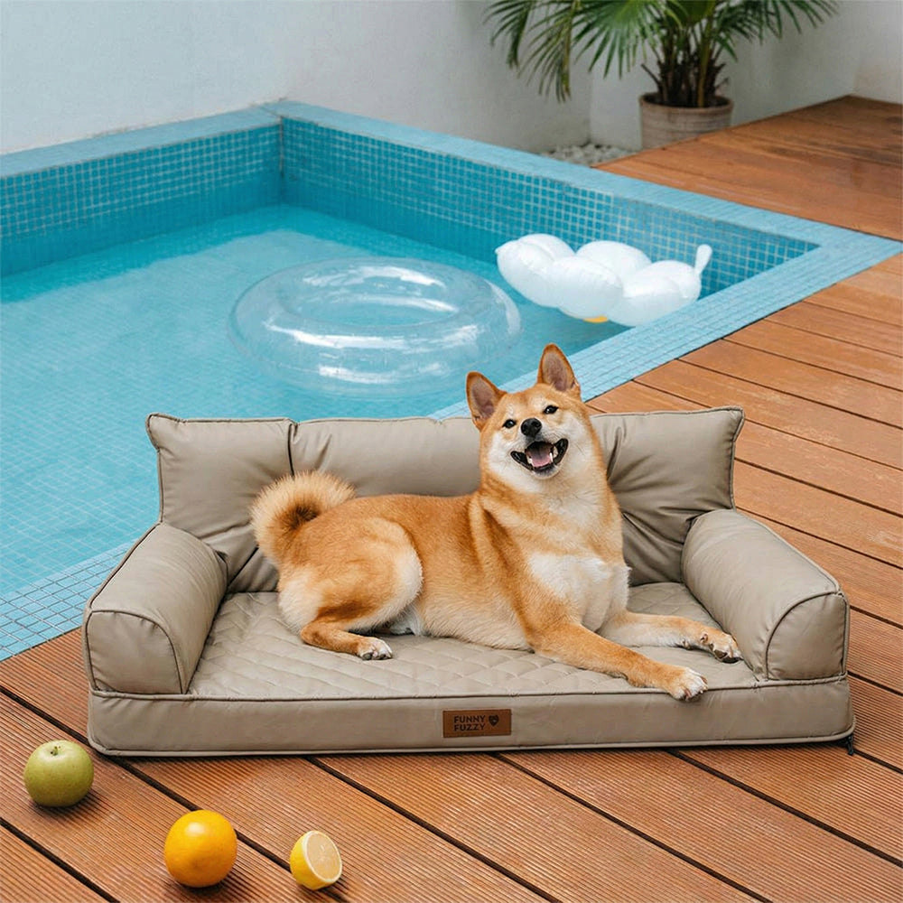 Luxe Kunstleder faltbares orthopädisches großes Hundebett - CoreLounge