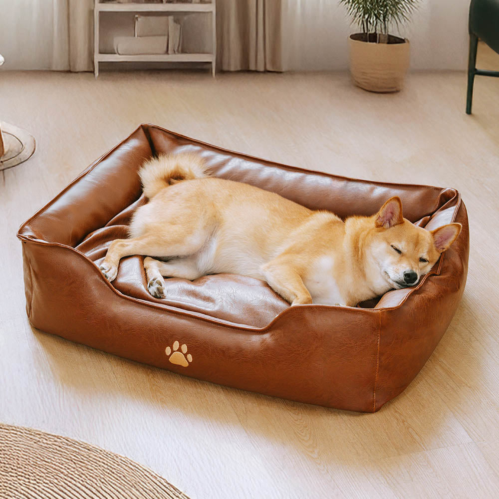 Luxuriöses wasserfestes Hundesofa mit abnehmbaren Kunstlederbezug