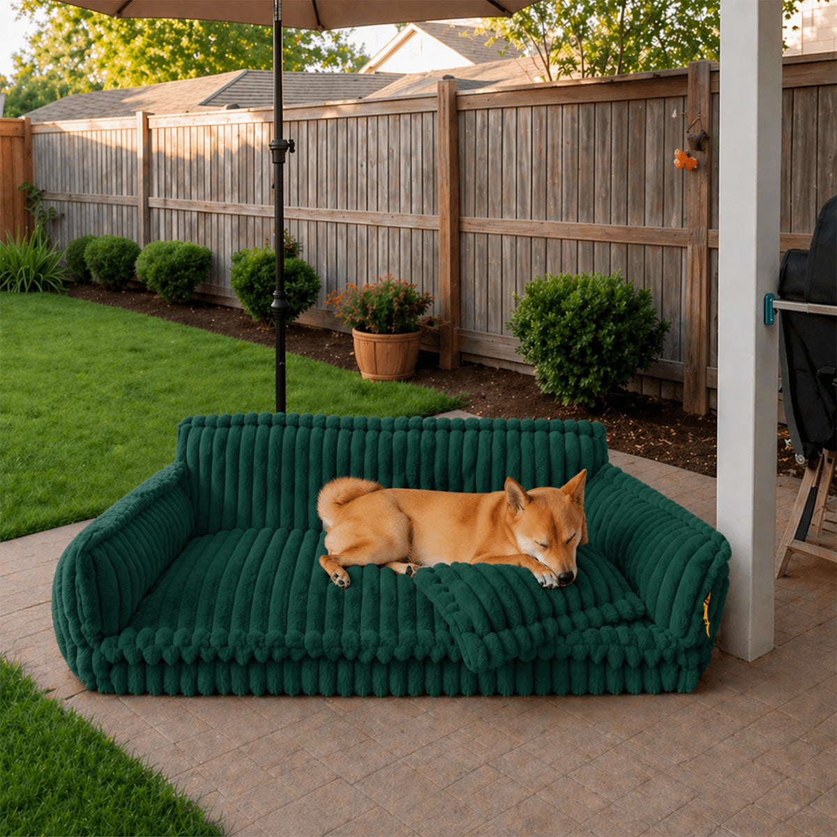 Großes waschbares flauschiges orthopädisches weiches Hundekissen für draußen - Snoozy Dream Hundesofa