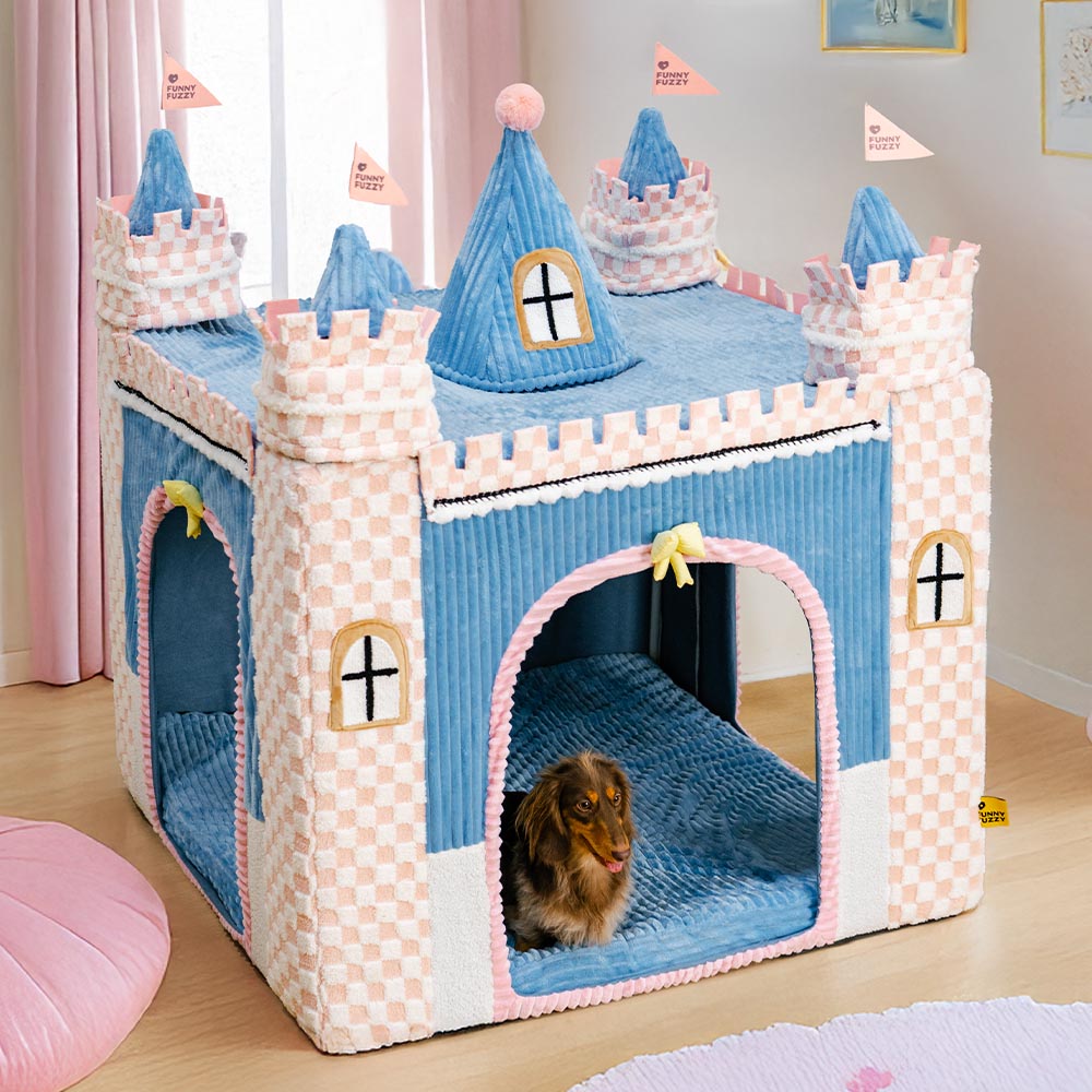 FUNNYFUZZY Gemütliches Orthopädisches Indoor-Spielzelt Hundezeltbett - Märchenhaftes Traumland